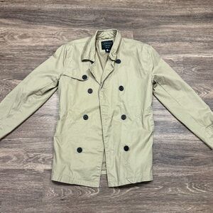 21 Men Khaki Double Breasted Trench Jacket Size Small